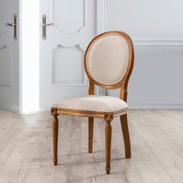 Hanah Home Silla de Madera de Haya Albero42 en Nogal y Beige